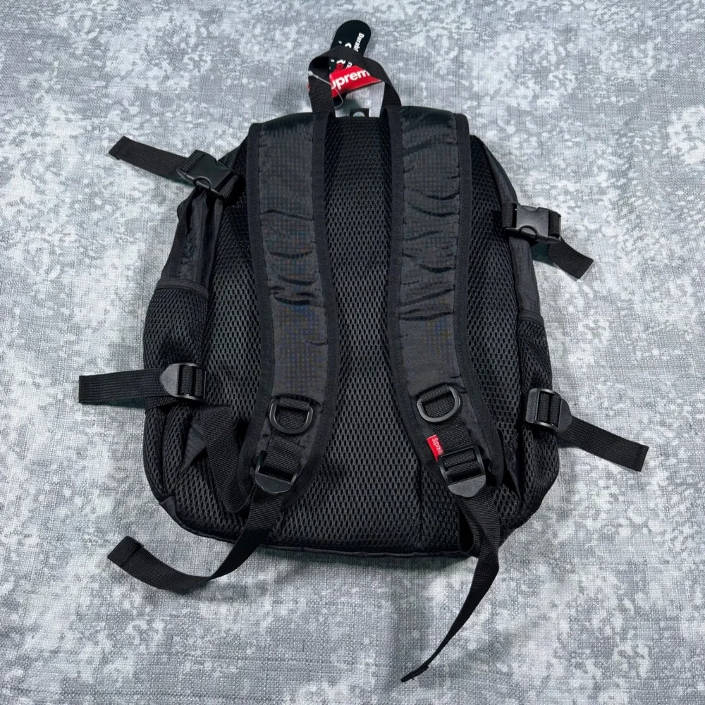 Supreme Backpack Unisex OS Black Cordura Ripstop Logo Streetwear Gorpcore Bag